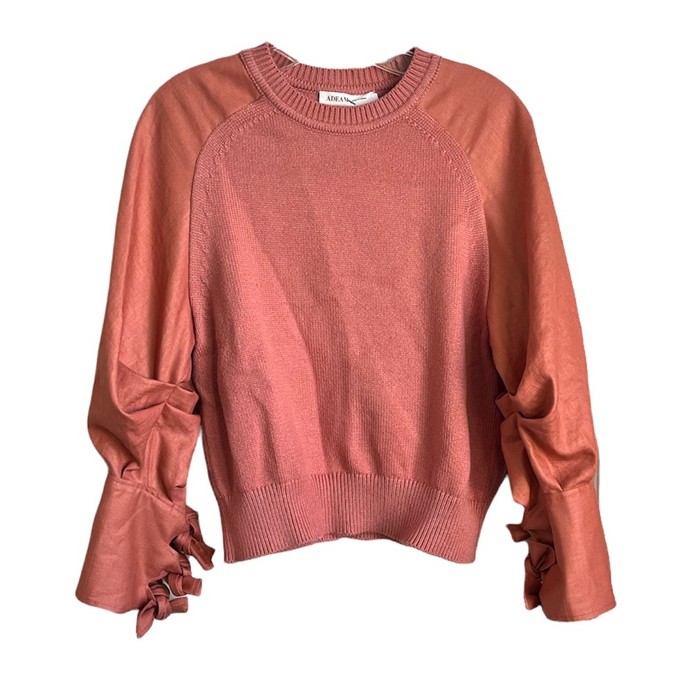 Adeam Satin Sleeve Crewneck Sweater size S
